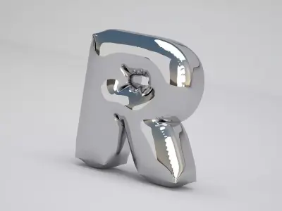 R Balloon Silver 3D model