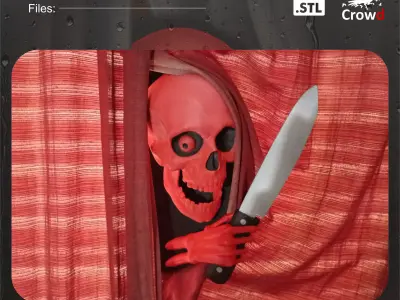 WINDOW SKULL DECO  Calavera para Ventana peek a boo 3D print model