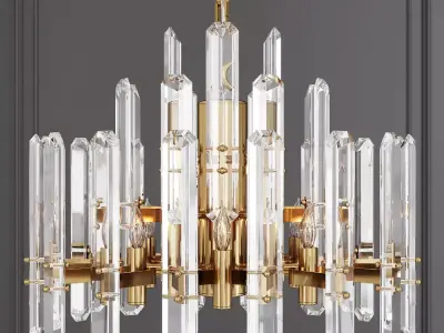Restoration Hardware BONNINGTON 3-TIER CHANDELIER 24 Brass 3D model