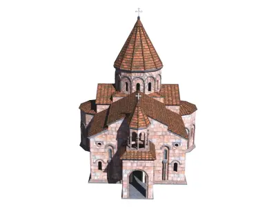 Armenian Talin Cathedral reconstruction 3D model