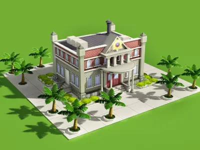 Urban City Low-poly 3D model