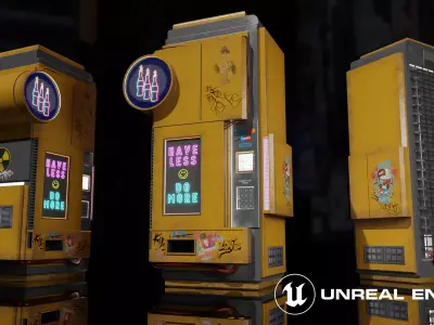 Cyberpunk Vending Machine Low-poly 3D model buy