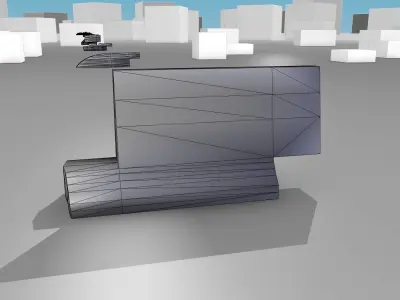 White and Red Road Traffic Barrier - Part 4 - Low-poly 3D model