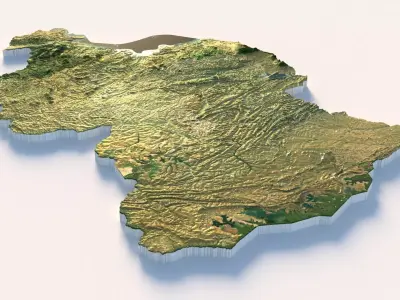 Rwanda Terrain Country 3D model