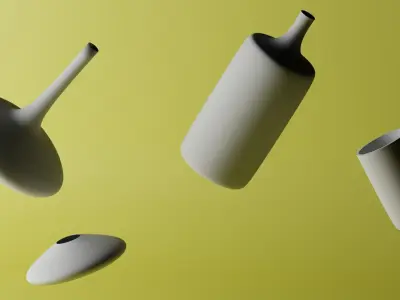 Jars with studio light set Free 3D model