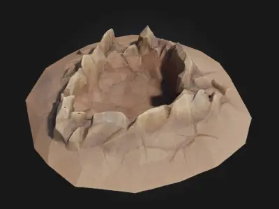 Cratered Impact  Frozen Moment of Celestial Destruction 3D model