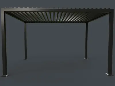 PBR Wooden Pergola Gazebo B3  Low-poly 3D model