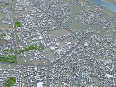 Bhubaneswar Odisha India 20km Low-poly 3D model