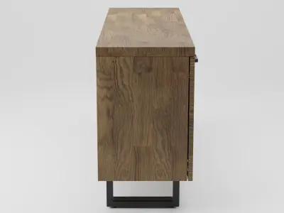 TIMBER 3 Door Sideboard Dark Wood 3D model