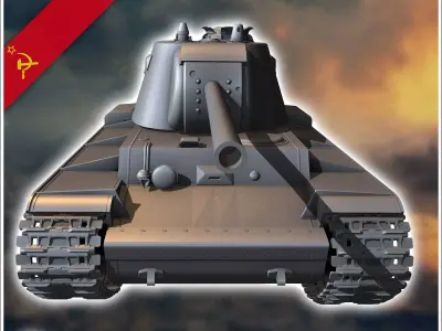 KV-3 Object 223 - Soviet army WW2 Second World East front Ostfro 3D print model