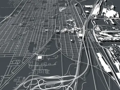 Cityscape Gary Indiana USA  3D model
