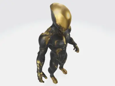 Super black and gold suit  3D model