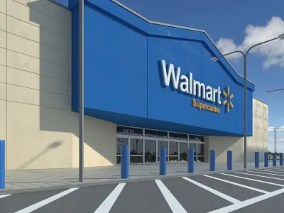 Walmart Supercenter Retail Lot 3D model