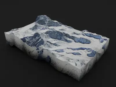 Saser Kangri Low-poly 3D model