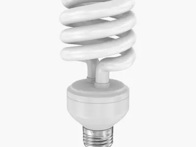 Fluorescent light bulb Low-poly 3D model