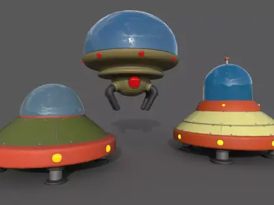 Ufo Ships Low-poly 3D model