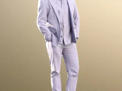 David 11276 - Man Standing Outside Looking Up Low-poly 3D model