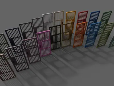 PBR Metal Door Gate A Low-poly 3D model