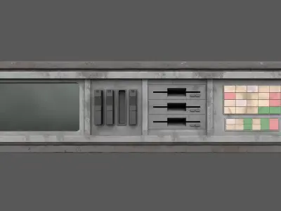 Server Rack - Cartridge Console Var 1 for sci-fi indoor scene Low-poly 3D model