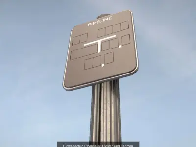 Alle Hinweisschilder mit Pfosten und Rahmen 3D Model Pack