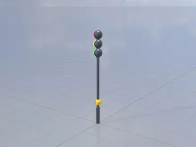 Spherical stylized traffic light design 2 3D model