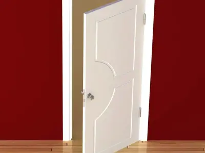 Door-1 open door on wall 3D model