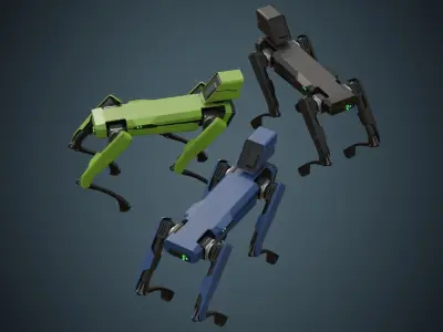 Robot Dog 1B Low-poly 3D model