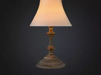 Old Classic Bedside Lamp Low-poly 3D model