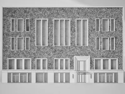 Facade with ivy 3D model