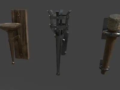 Dungeon Lights and Particles  Low-poly 3D model
