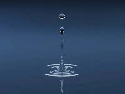 Splash water drop 15  3D model
