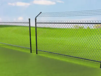 Netting Mesh Fence Kit Low Poly  Low-poly 3D model