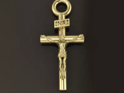 JESUS CROSS PENDANT SMALL SIZE 3D print model