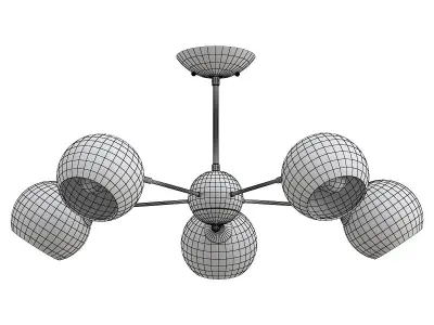 lagos-a2708pl-5bk five light chandelier with glass globes 3D model