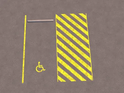 Disabled parking paintwork Free low-poly 3D model