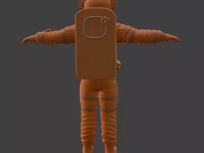 Orange Spacesuit Astronaut EVA Suit 3D Model High Detail PBR 3D model