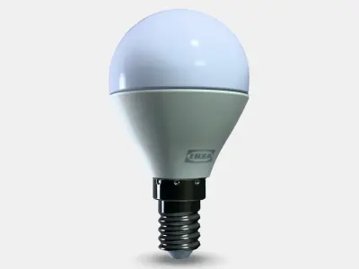 Wood-free LED light source E14 470 lumen Low-poly 3D model