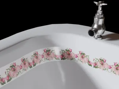 Antique Bathtub Low-poly 3D model