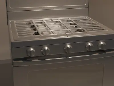 Gas Stove Low-poly 3D model