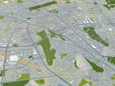 Urumqi Xinjiang China 60km AI Low-poly 3D model