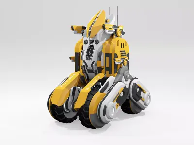 Sci fi robot Low-poly 3D model