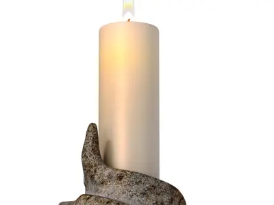 Stone candlestick in the Loft style form of an octopus tentacle 3D model