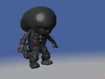 Xenomorph Alien Baby   Posable 3D model