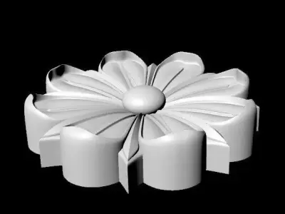 Central decor ornament for furniture 3D model 1096