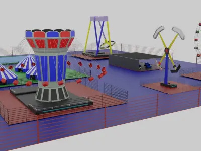 Amusement Park Low-poly 3D model