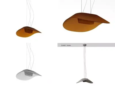 Fly-Fly four different lamps hanging from ceiling 3D model