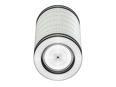 White Cylindrical Light 3D Model 3D model