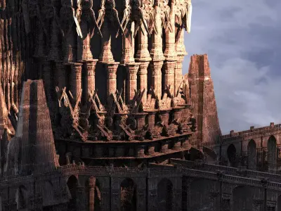 Magna Carter Fortress Spiral Towers  3D model