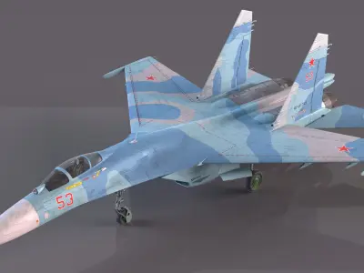  Sukhoi Su-27 Flanker Russian Fighter Aircraft 