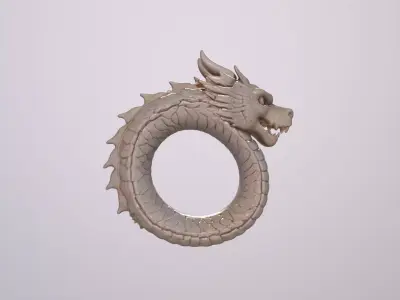 Stylized Creature Asset Dragon Ring 3D print model